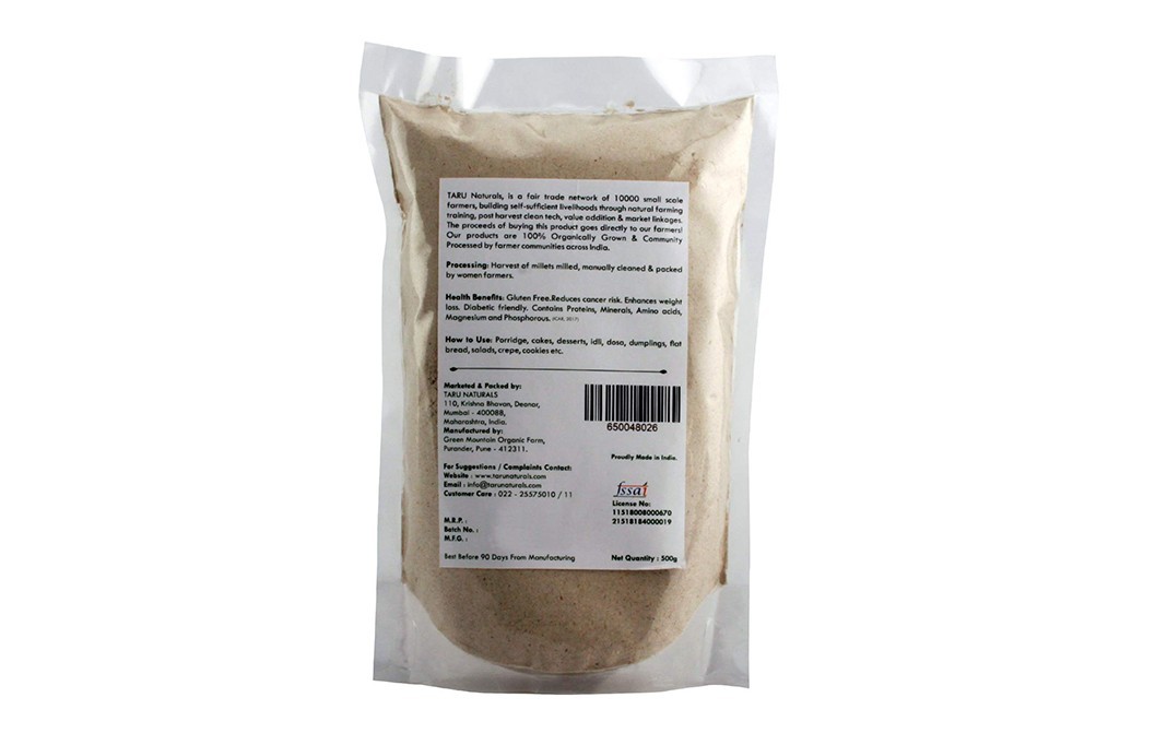 Taru Stone Ground Pearl Millet Ancient Bajra Atta   Pack  500 grams